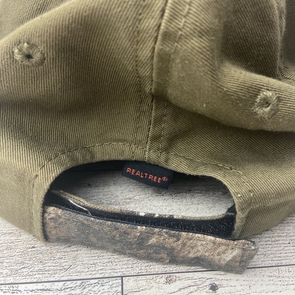 Southwire RealTree Hat Green Camouflage  Distressed Bill Strapback Camo Cap - Picture 6 of 15